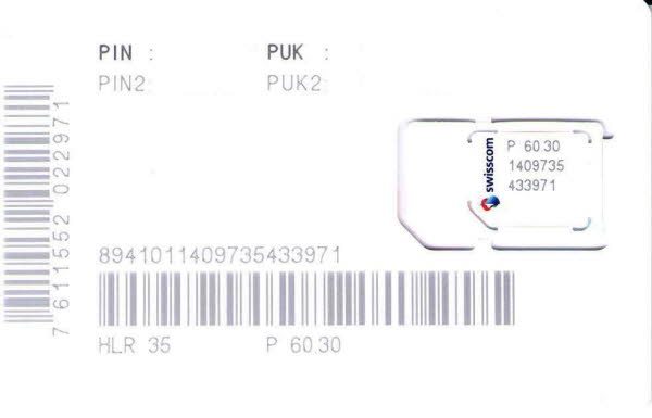 Schweiz: Swisscom SIM/MicroSIM